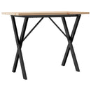 vidaXL tömör fenyőfa és acél étkezőasztal X-vázzal 100x50x75,5 cm