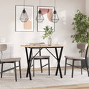 vidaXL tömör fenyőfa és acél étkezőasztal X-vázzal 100x50x75,5 cm