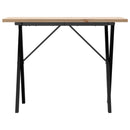 vidaXL tömör fenyőfa és acél étkezőasztal X-vázzal 100x50x75,5 cm