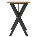 vidaXL tömör fenyőfa és acél étkezőasztal X-vázzal 100x50x75,5 cm