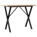 vidaXL tömör fenyőfa és acél étkezőasztal X-vázzal 100x50x75,5 cm