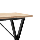 vidaXL tömör fenyőfa és acél étkezőasztal X-vázzal 100x50x75,5 cm