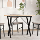 vidaXL tömör fenyőfa és acél étkezőasztal X-vázzal 100x50x75,5 cm