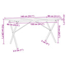vidaXL tömör fenyőfa és öntöttvas étkezőasztal X-vázzal 140x80x75,5 cm