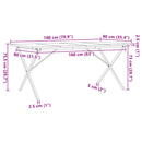 vidaXL tömör fenyőfa és öntöttvas étkezőasztal X-vázzal 180x90x75,5 cm