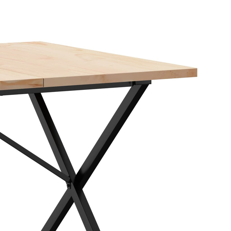 vidaXL tömör fenyőfa és öntöttvas X-vázú étkezőasztal 200x100x75,5 cm