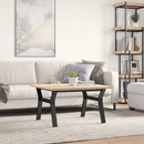 vidaXL tömör fenyőfa és acél Y-vázú dohányzóasztal 80x80x45,5 cm