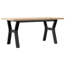 vidaXL tömör fenyőfa és acél Y-vázú dohányzóasztal 100x50x45,5 cm