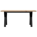 vidaXL tömör fenyőfa és acél Y-vázú dohányzóasztal 100x50x45,5 cm