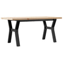 vidaXL tömör fenyőfa és acél Y-vázú dohányzóasztal 100x50x45,5 cm
