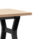 vidaXL tömör fenyőfa és acél Y-vázú dohányzóasztal 100x50x45,5 cm