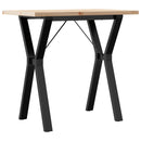 vidaXL tömör fenyőfa és acél étkezőasztal Y-vázzal 80x50x75,5 cm