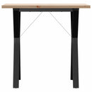 vidaXL tömör fenyőfa és acél étkezőasztal Y-vázzal 80x50x75,5 cm