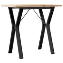 vidaXL tömör fenyőfa és acél étkezőasztal Y-vázzal 80x50x75,5 cm