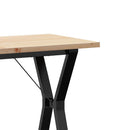vidaXL tömör fenyőfa és acél étkezőasztal Y-vázzal 80x50x75,5 cm