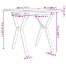 vidaXL tömör fenyőfa és acél étkezőasztal Y-vázzal 80x80x75,5 cm