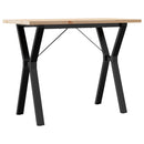 vidaXL tömör fenyőfa és acél étkezőasztal Y-vázzal 100x50x75,5 cm