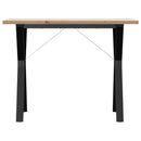 vidaXL tömör fenyőfa és acél étkezőasztal Y-vázzal 100x50x75,5 cm