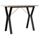 vidaXL tömör fenyőfa és acél étkezőasztal Y-vázzal 100x50x75,5 cm