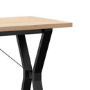vidaXL tömör fenyőfa és acél étkezőasztal Y-vázzal 100x50x75,5 cm