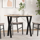 vidaXL tömör fenyőfa és acél étkezőasztal Y-vázzal 100x50x75,5 cm