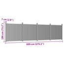 vidaXL szürke WPC kerítéspanel 699 x 186 cm