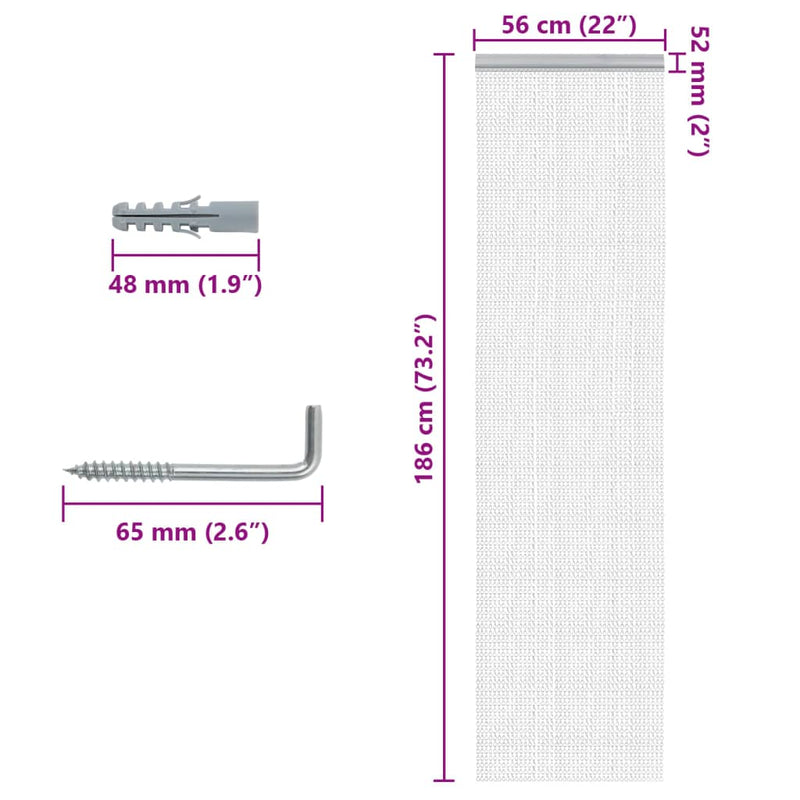 vidaXL alumínium láncos ajtó szúnyogháló 56 x 186 cm