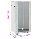 vidaXL 22U hálózati szekrény 19" forgó lábakkal IP20 60 x 60 x 120 cm