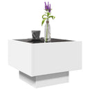 vidaXL fehér szerelt fa kisasztal LED-del 40 x 40 x 30 cm