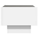 vidaXL fehér szerelt fa kisasztal LED-del 40 x 40 x 30 cm