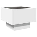 vidaXL fehér szerelt fa kisasztal LED-del 40 x 40 x 30 cm
