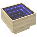 vidaXL sonoma tölgy színű szerelt fa kisasztal LED-del 40 x 40 x 30 cm