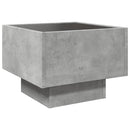 vidaXL betonszürke szerelt fa kisasztal LED-del 40 x 40 x 30 cm