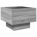 vidaXL szürke sonoma színű szerelt fa kisasztal LED-del 40x40x30 cm