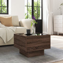 vidaXL barna tölgy színű szerelt fa kisasztal LED-del 40 x 40 x 30 cm