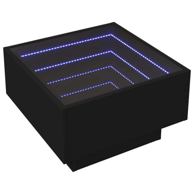 vidaXL fekete szerelt fa dohányzóasztal 50 x 50 x 30 cm