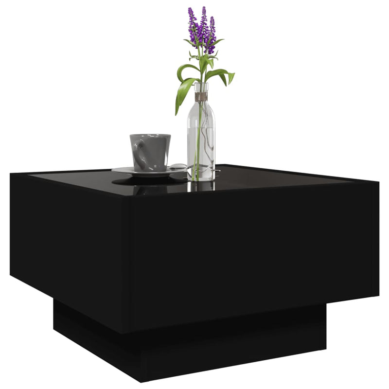 vidaXL fekete szerelt fa dohányzóasztal 50 x 50 x 30 cm