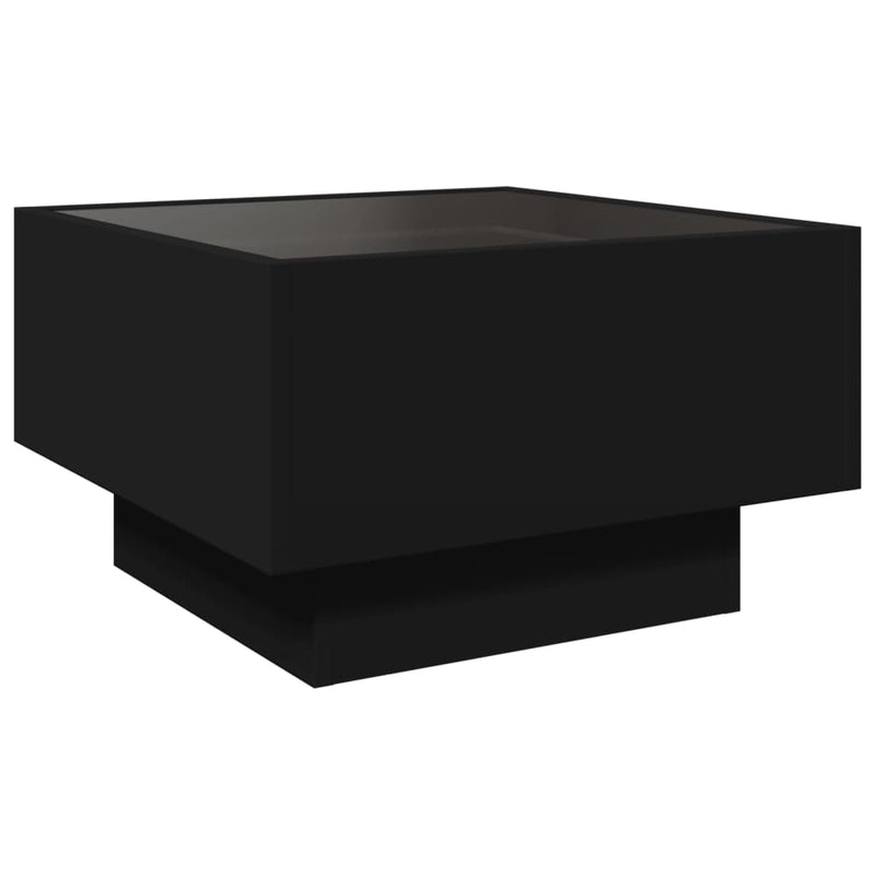 vidaXL fekete szerelt fa dohányzóasztal 50 x 50 x 30 cm