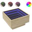 vidaXL sonoma tölgy szerelt fa dohányzóasztal LED-del 50 x 50 x 30 cm