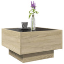 vidaXL sonoma tölgy szerelt fa dohányzóasztal LED-del 50 x 50 x 30 cm