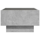 vidaXL betonszürke szerelt fa dohányzóasztal LED-del 50 x 50 x 30 cm