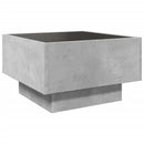 vidaXL betonszürke szerelt fa dohányzóasztal LED-del 50 x 50 x 30 cm