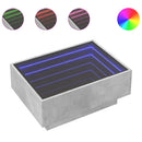 vidaXL betonszürke szerelt fa dohányzóasztal LED-del 70 x 50 x 30 cm