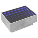vidaXL betonszürke szerelt fa dohányzóasztal LED-del 70 x 50 x 30 cm