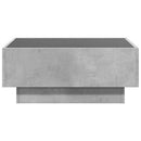 vidaXL betonszürke szerelt fa dohányzóasztal LED-del 70 x 50 x 30 cm