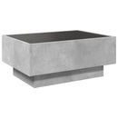 vidaXL betonszürke szerelt fa dohányzóasztal LED-del 70 x 50 x 30 cm