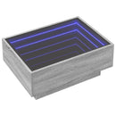 vidaXL szürke sonoma szerelt fa dohányzóasztal LED-del 70 x 50 x 30 cm