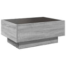 vidaXL szürke sonoma szerelt fa dohányzóasztal LED-del 70 x 50 x 30 cm
