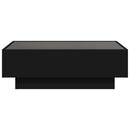 vidaXL fekete szerelt fa dohányzóasztal LED-del 90 x 50 x 30 cm