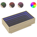 vidaXL sonoma tölgy szerelt fa dohányzóasztal LED-del 90 x 50 x 30 cm
